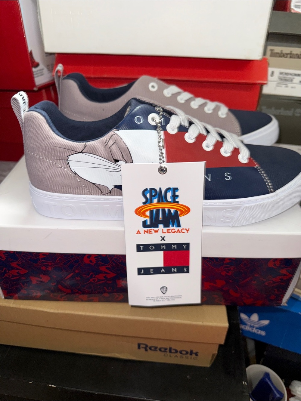 Tommy Hilfiger Space Jam Collaboration Navy, Red & Gray Low-Top Sneakers